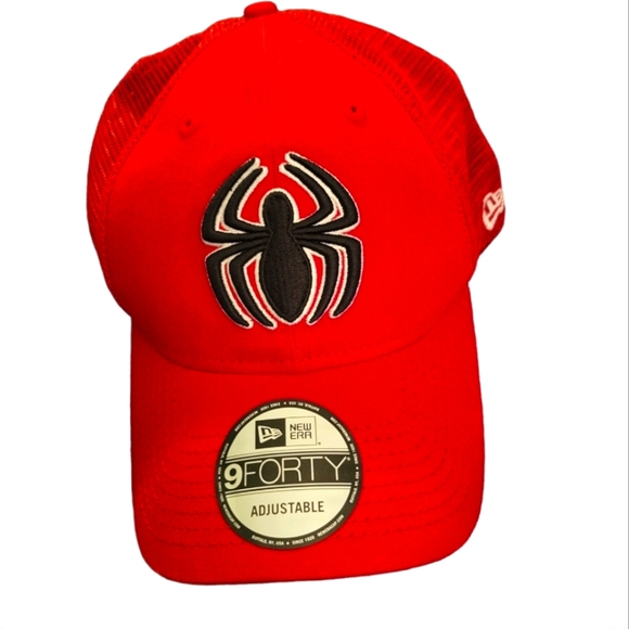 New Era Spider-Man Knit Pom Beanie - Red & Blue Striped With Spider Symbol, One Size Fits Most - View #13